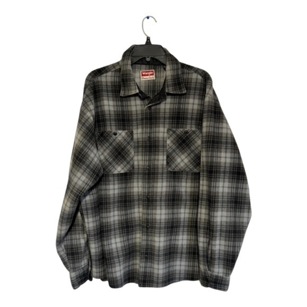 Wrangler Mens Flannel Fleece Plaid Long Sleeve Shirt Shacked Size XL